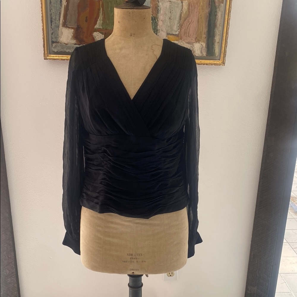 VERANIQUE YOUNG | 100% SILK Elegant Black Women's Top